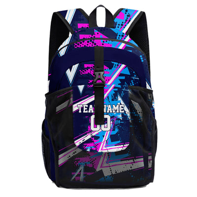Customize Blue White Backpacks Featuring Personalized Names, Numbers and Logos