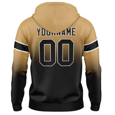 Custom Gradient Hoodie For Man Woman Girl Boy Print Your Logo Name Number Gold Black