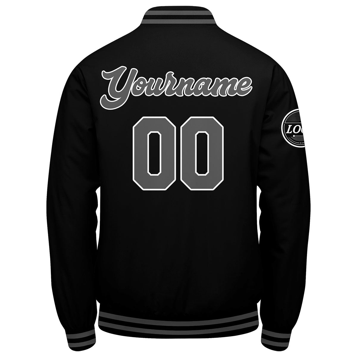 Custom Varsity Jacket Letterman Jacket For Men, Women And Youth Black Grey
