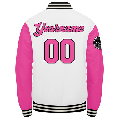 Custom Varsity Jacket Letterman Jacket For Men, Women And Youth Pink