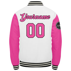 Custom Varsity Jacket Letterman Jacket For Men, Women And Youth Pink