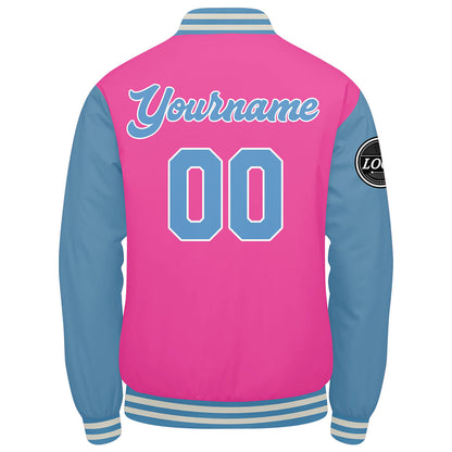 Custom Varsity Jacket Letterman Jacket For Men, Women And Youth Pink