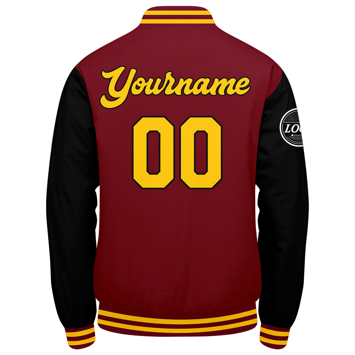 Custom Varsity Jacket Letterman Jacket For Men, Women And Youth Crimson Black Yellow