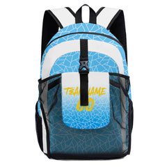 Customize Light Blue Yellow Backpacks Featuring Personalized Names, Numbers and Logos