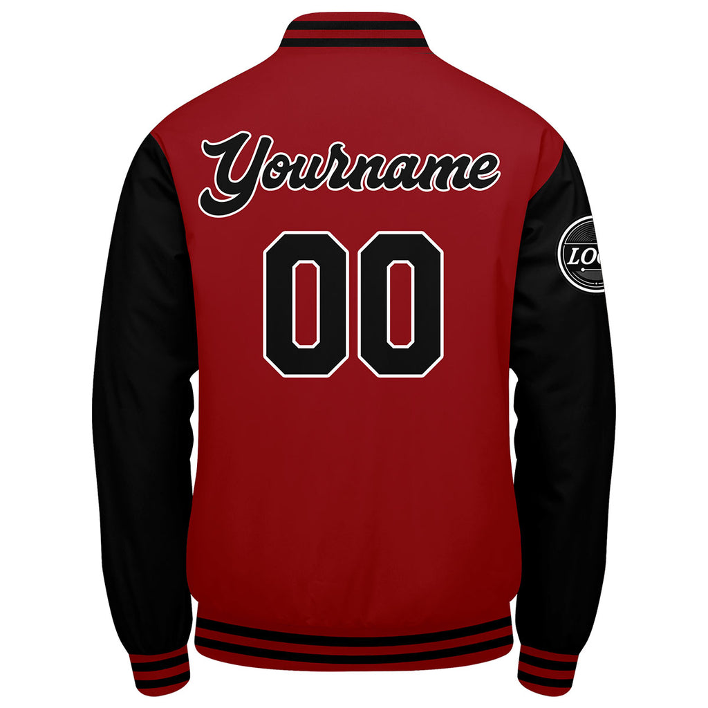 Custom Varsity Jacket Letterman Jacket For Men, Women And Youth Red Black