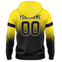 Custom Gradient Hoodie For Man Woman Girl Boy Print Your Logo Name Number Yellow Black