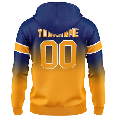 Custom Gradient Hoodie For Man Woman Girl Boy Print Your Logo Name Number Navy Orange