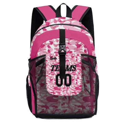 Customize Pink Black Sports Backpacks Featuring Personalized Names, Numbers and Logos