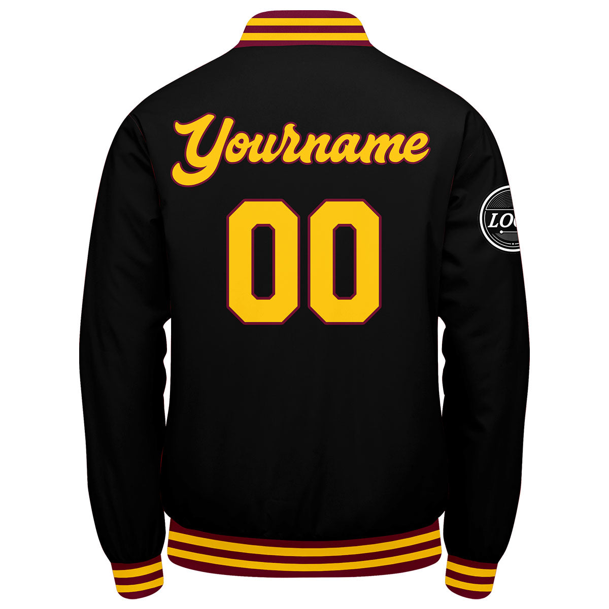 Custom Varsity Jacket Letterman Jacket For Men, Women And Youth Crimson Black Yellow