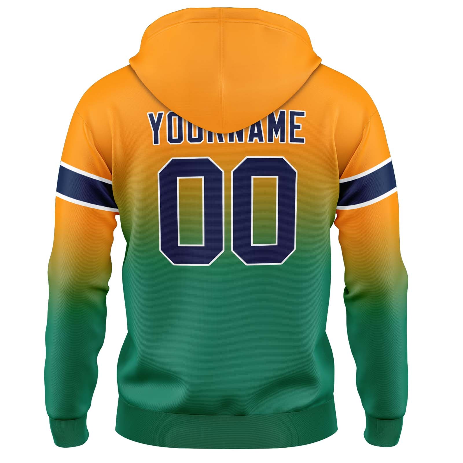 Custom Gradient Hoodie For Man Woman Girl Boy Print Your Logo Name Number Orange Green
