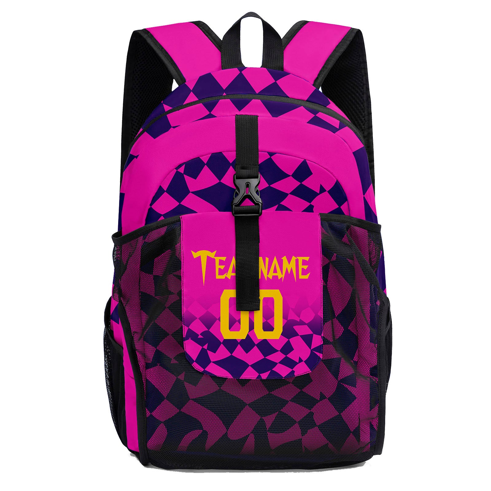 Customize Pink Gold Backpacks Featuring Personalized Names, Numbers and Logos