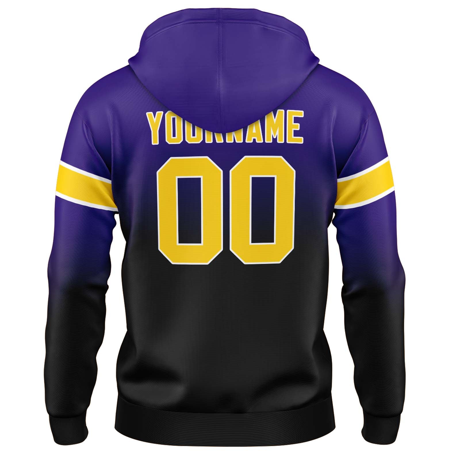 Custom Gradient Hoodie For Man Woman Girl Boy Print Your Logo Name Number Purple Black