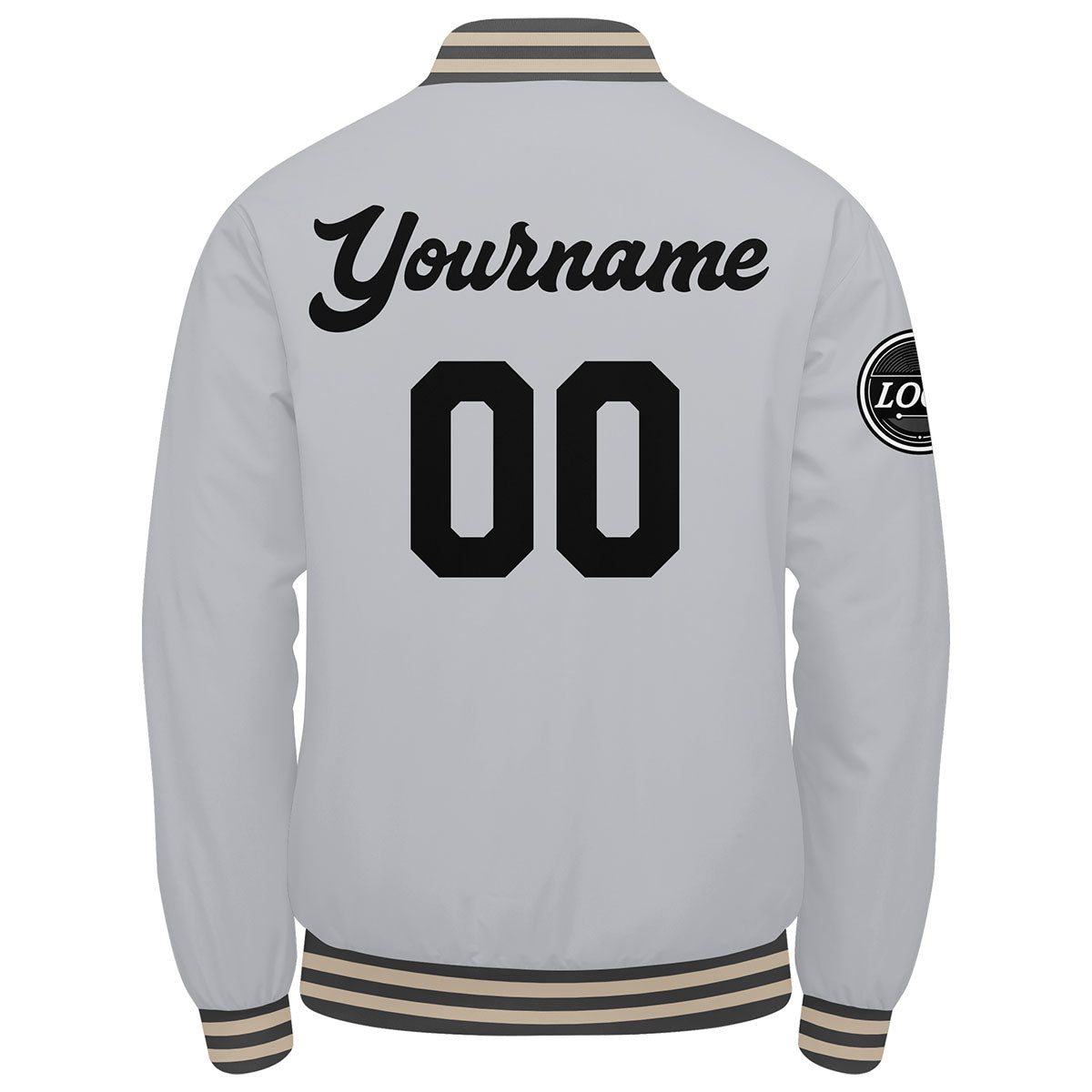 Custom Varsity Jacket Letterman Jacket For Men, Women And Youth Grey Black