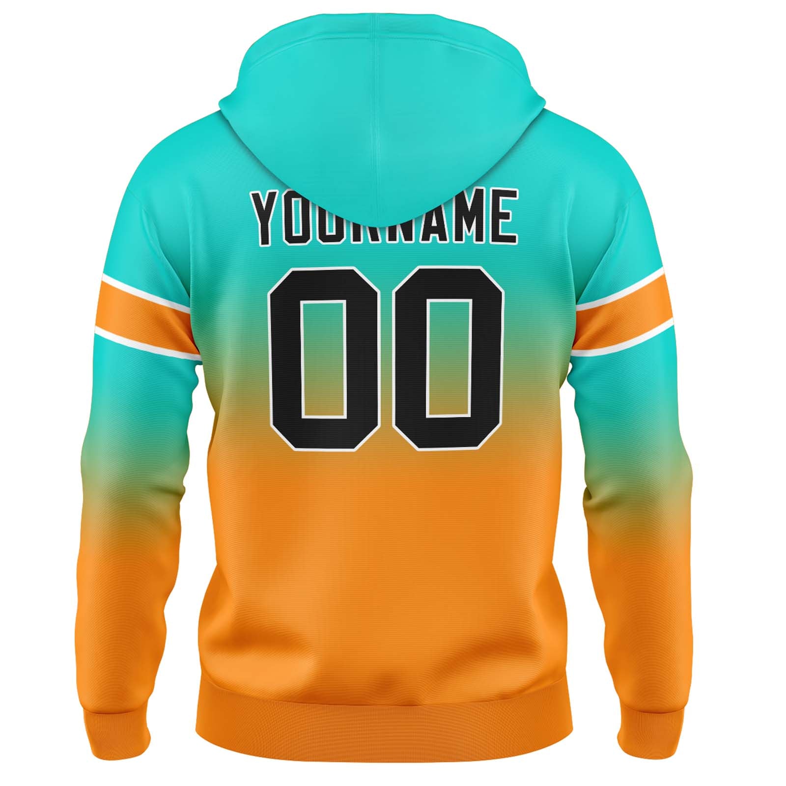 Custom Gradient Hoodie For Man Woman Girl Boy Print Your Logo Name Number Teal Orange