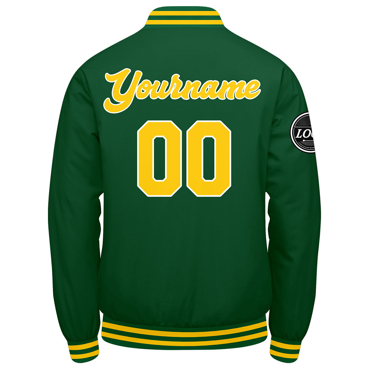 Custom Varsity Jacket Letterman Jacket For Men, Women And Youth Green Yellow