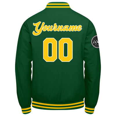 Custom Varsity Jacket Letterman Jacket For Men, Women And Youth Green Yellow