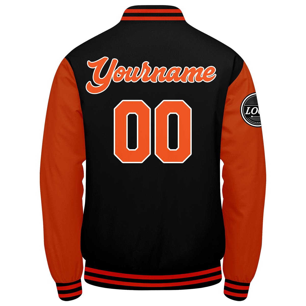 Custom Varsity Jacket Letterman Jacket For Men, Women And Youth Black Orange