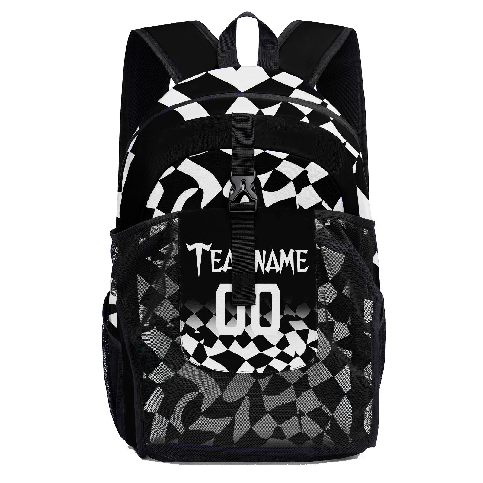 Customize White Black Backpacks Featuring Personalized Names, Numbers and Logos
