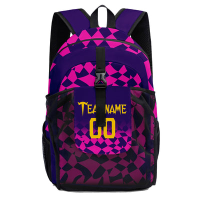Customize Purple Pink Backpacks Featuring Personalized Names, Numbers and Logos