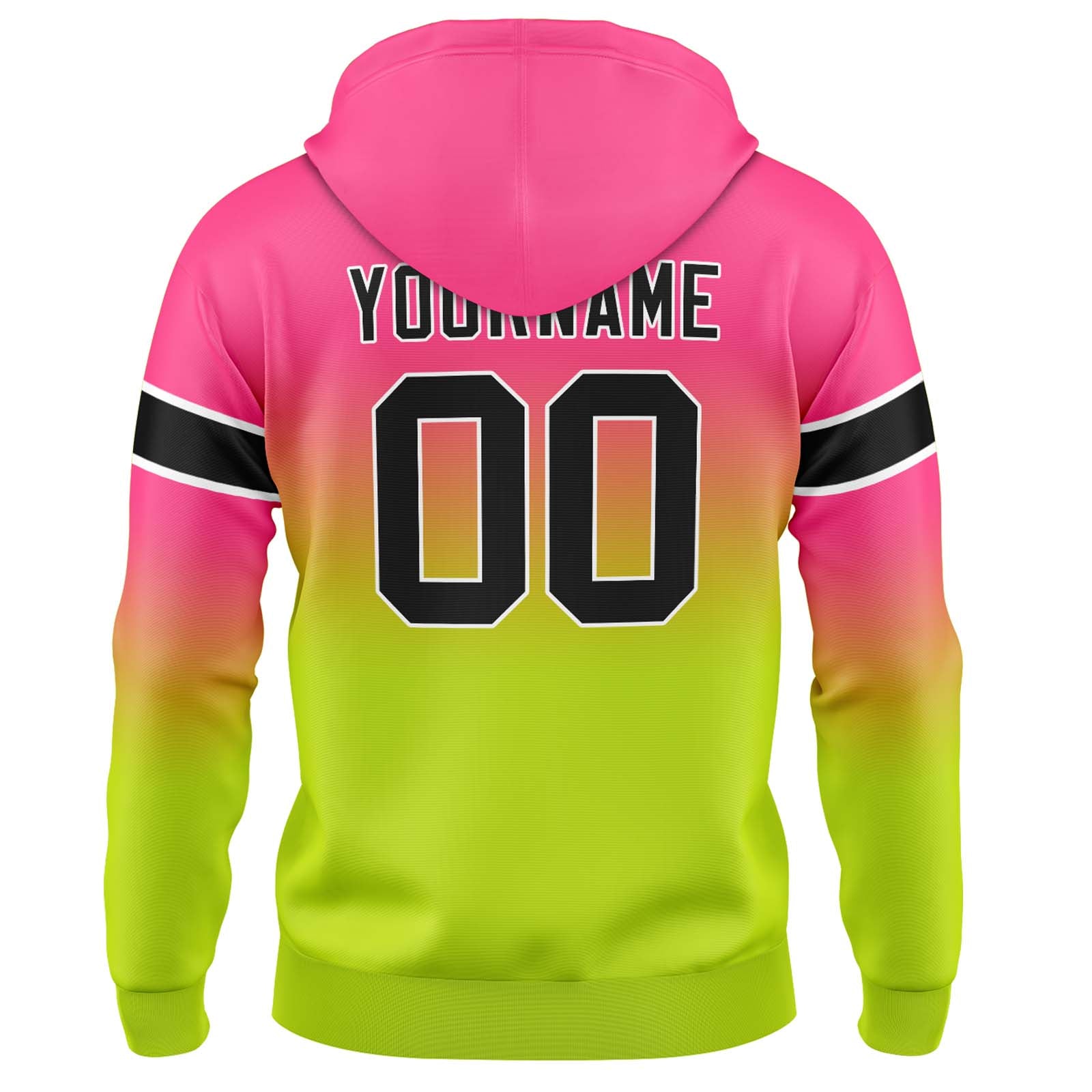 Custom Gradient Hoodie For Man Woman Girl Boy Print Your Logo Name Number Pink Chartreuse