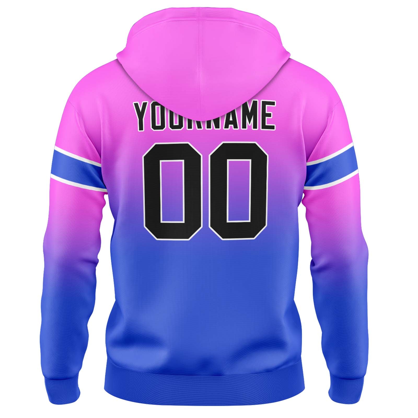 Custom Gradient Hoodie For Man Woman Girl Boy Print Your Logo Name Number Pink Blue