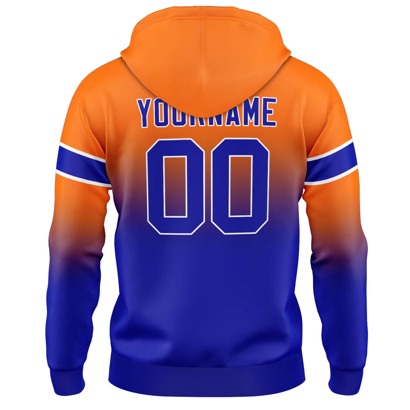 Custom Gradient Hoodie For Man Woman Girl Boy Print Your Logo Name Number Orange Royal