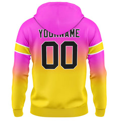 Custom Gradient Hoodie For Man Woman Girl Boy Print Your Logo Name Number Pink Yellow