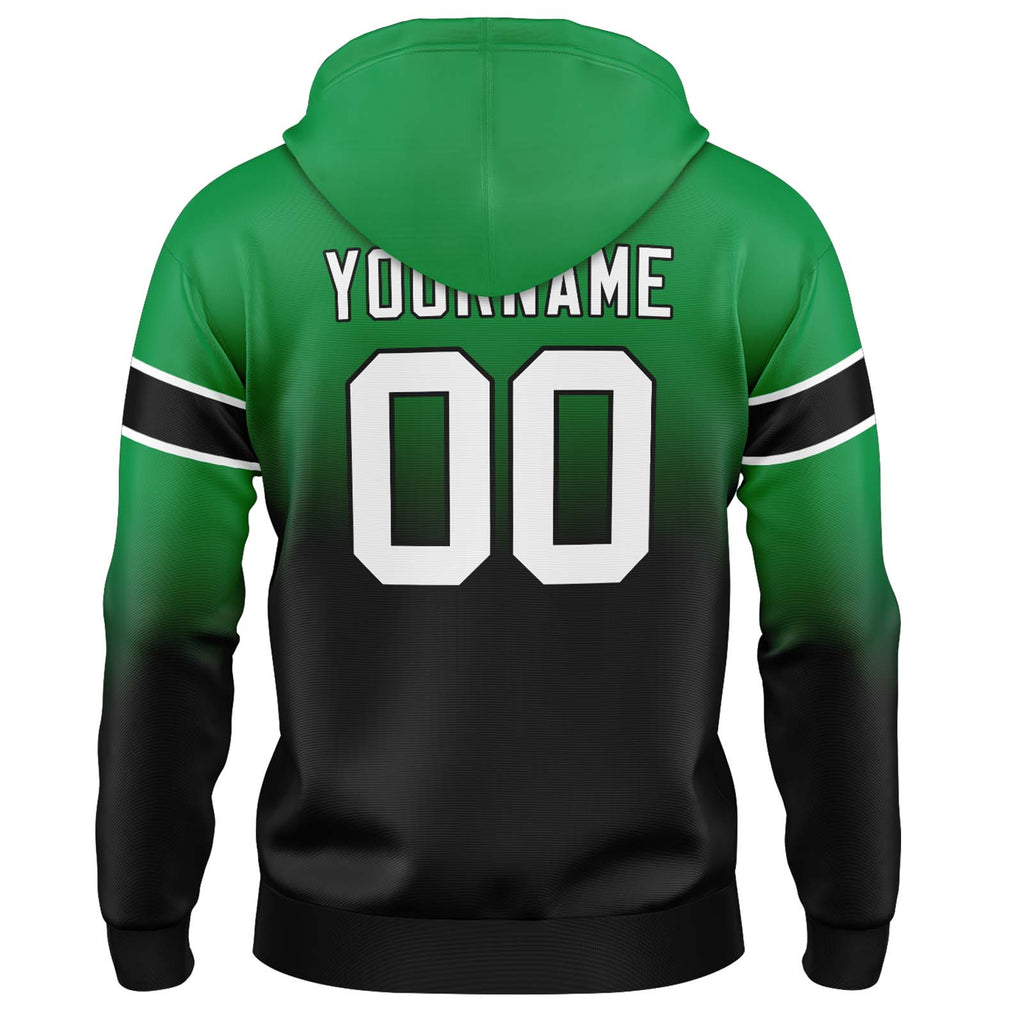 Custom Gradient Hoodie For Man Woman Girl Boy Print Your Logo Name Number Green Black
