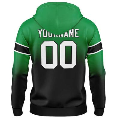 Custom Gradient Hoodie For Man Woman Girl Boy Print Your Logo Name Number Green Black