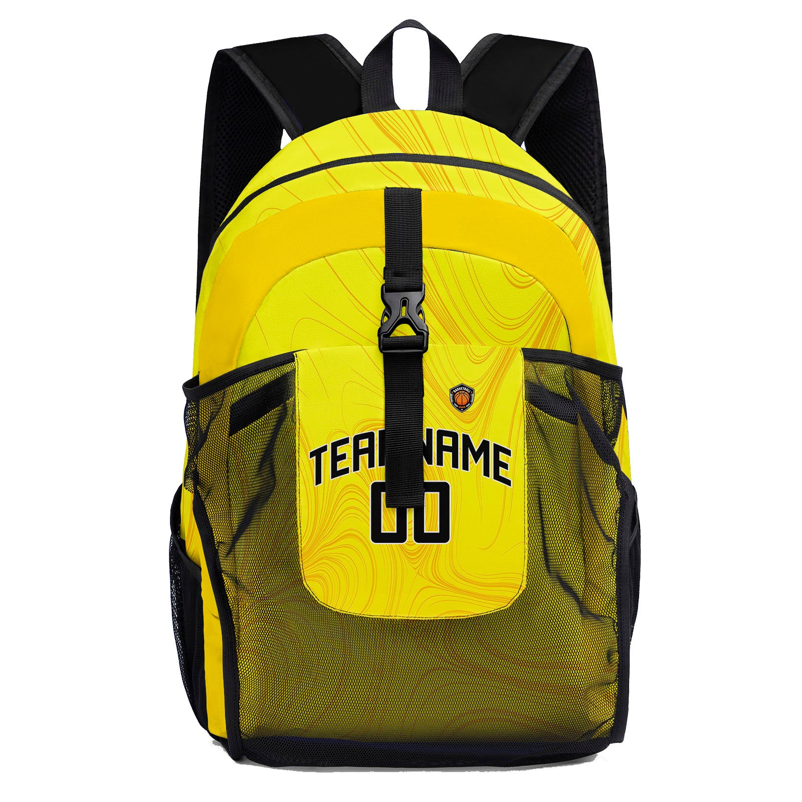 Customize Yellow Black Backpacks Featuring Personalized Names, Numbers and Logos