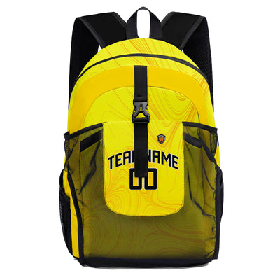 Customize Yellow Black Backpacks Featuring Personalized Names, Numbers and Logos