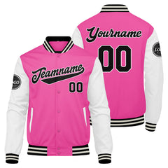 Custom Varsity Jacket Letterman Jacket For Men, Women And Youth Pink