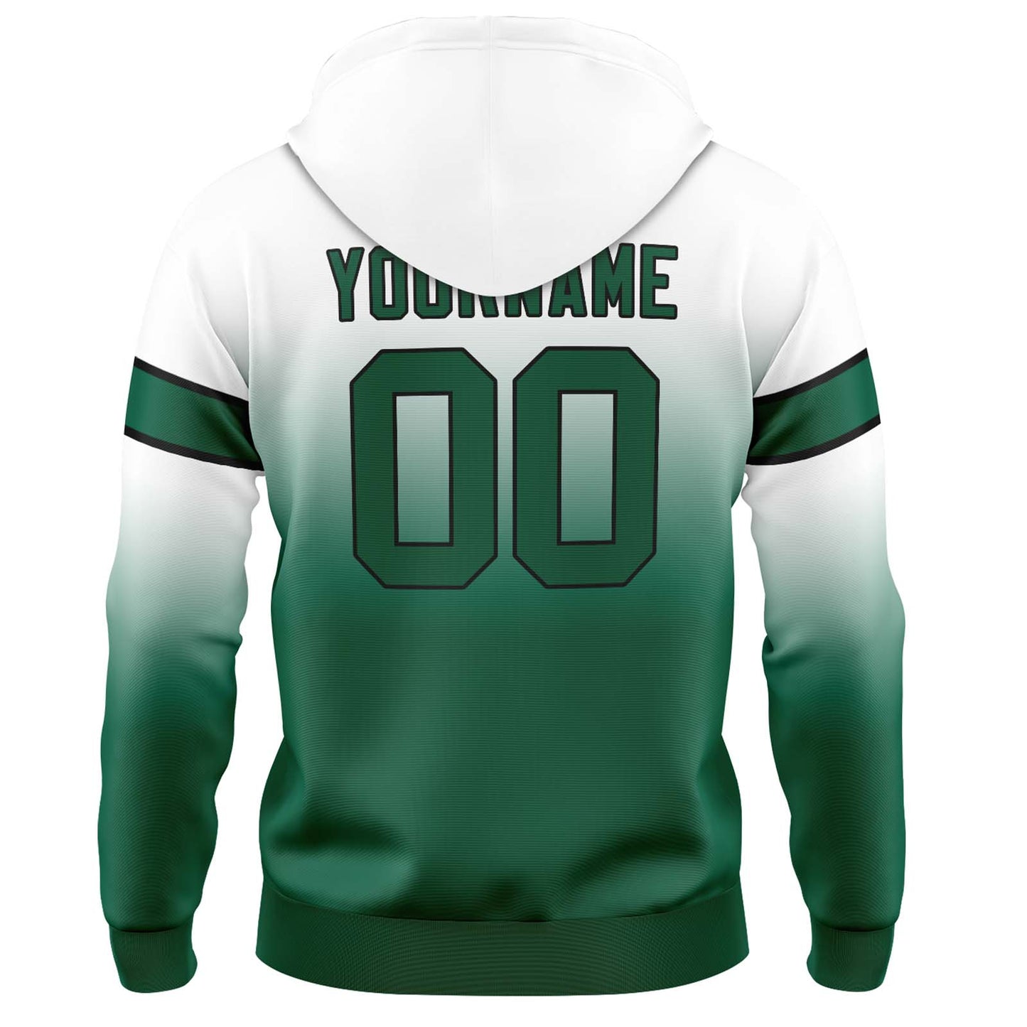 Custom Gradient Hoodie For Man Woman Girl Boy Print Your Logo Name Number White Green