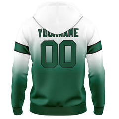 Custom Gradient Hoodie For Man Woman Girl Boy Print Your Logo Name Number White Green