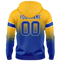 Custom Gradient Hoodie For Man Woman Girl Boy Print Your Logo Name Number Yellow Blue