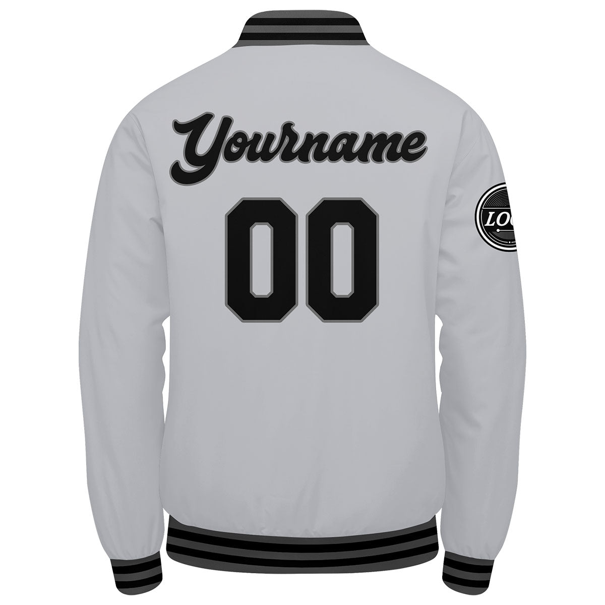 Custom Varsity Jacket Letterman Jacket For Men, Women And Youth Grey Black