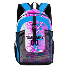 Customize Blue Pink Backpacks Featuring Personalized Names, Numbers and Logos