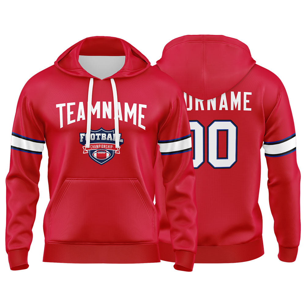 Custom Sweatshirt Hoodie For Men Women Girl Boy Print Your Logo Name Number Red&White&Royal