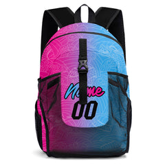 Customize Light Blue Pink Sports Backpacks Featuring Personalized Names, Numbers and Logos