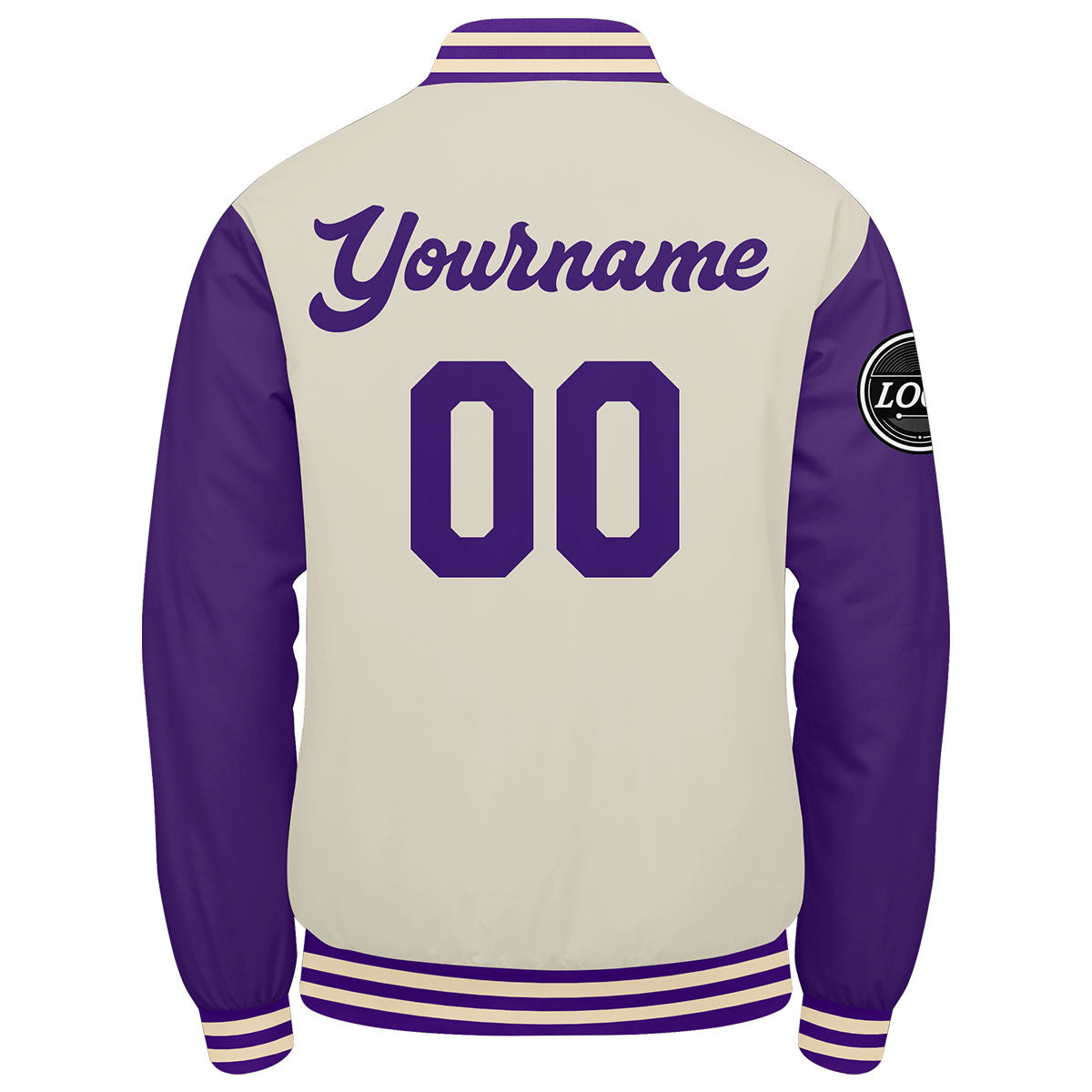 Custom Varsity Jacket Letterman Jacket For Men, Women And Youth Purple Cream