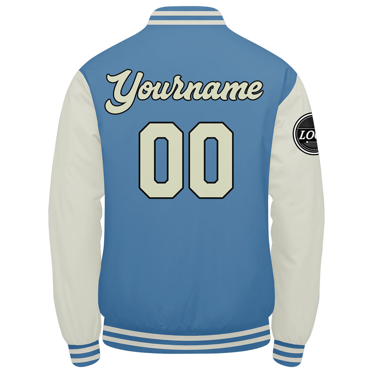 Custom Varsity Jacket Letterman Jacket For Men, Women And Youth Light Blue Cream