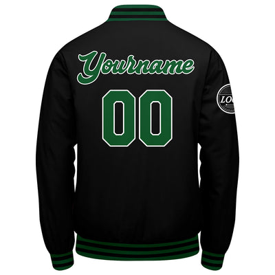 Custom Varsity Jacket Letterman Jacket For Men, Women And Youth Green Black
