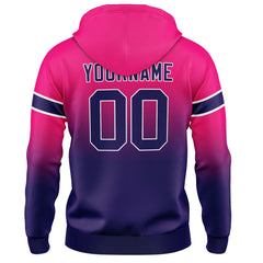 Custom Gradient Hoodie For Man Woman Girl Boy Print Your Logo Name Number Rose Dark Purple