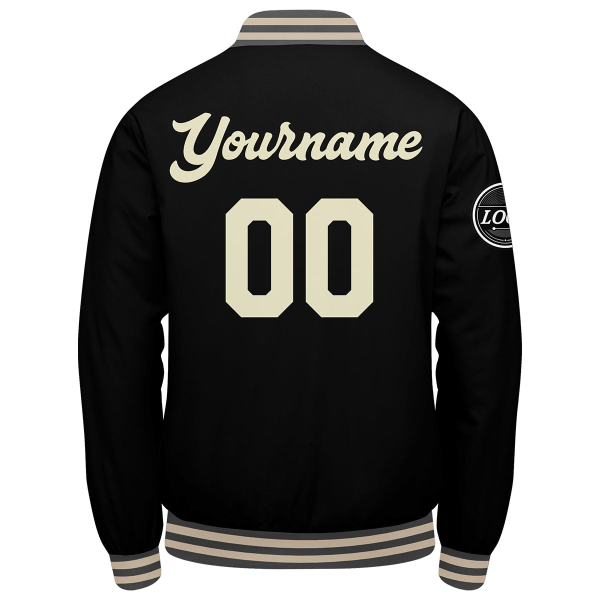 Custom Varsity Jacket Letterman Jacket For Men, Women And Youth Grey Black Cream