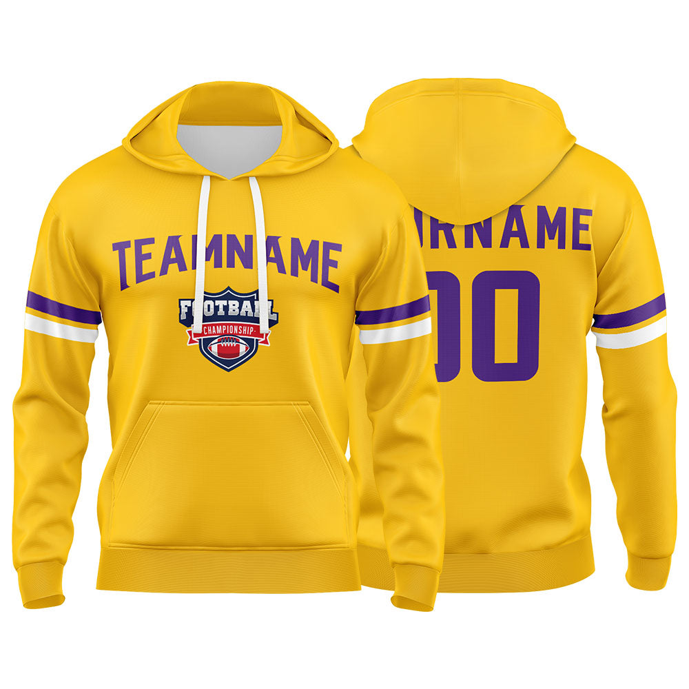 Custom Sweatshirt Hoodie For Men Women Girl Boy Print Your Logo Name Number Yellow&Purple&White