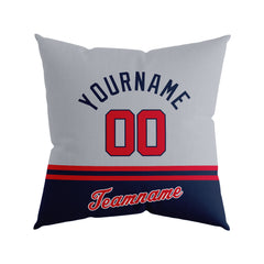 Custom Baseball Throw Pillow for Men Women Boy Gift Printed Your Personalized Name Number Atlanta