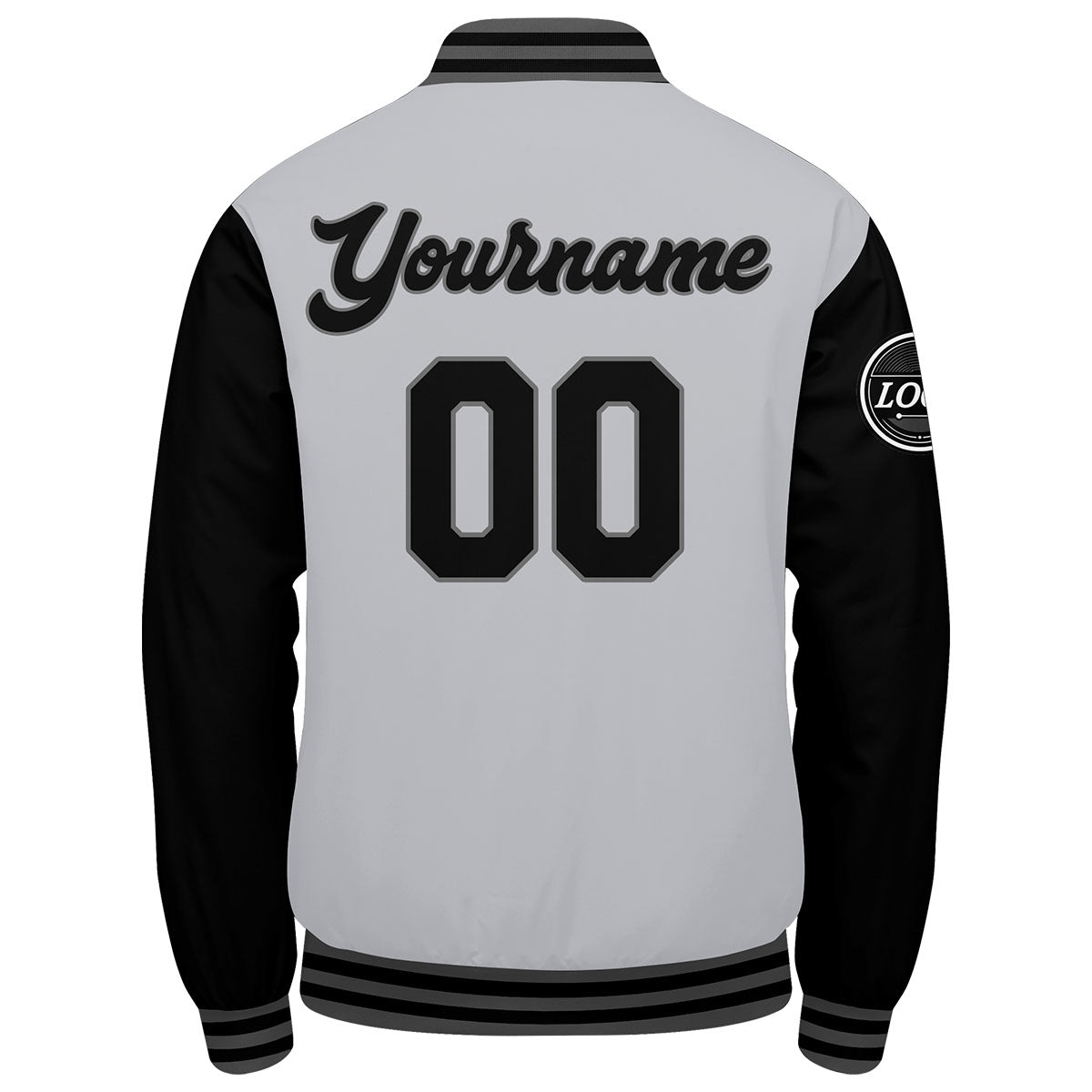 Custom Varsity Jacket Letterman Jacket For Men, Women And Youth Grey Black