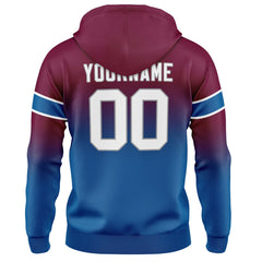 Custom Gradient Hoodie For Man Woman Girl Boy Print Your Logo Name Number Burgundy Blue