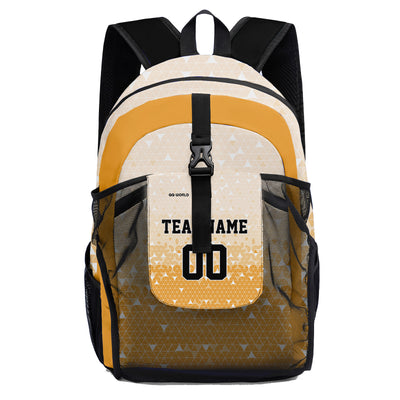 Customize Orange Black Sports Backpacks Featuring Personalized Names, Numbers and Logos