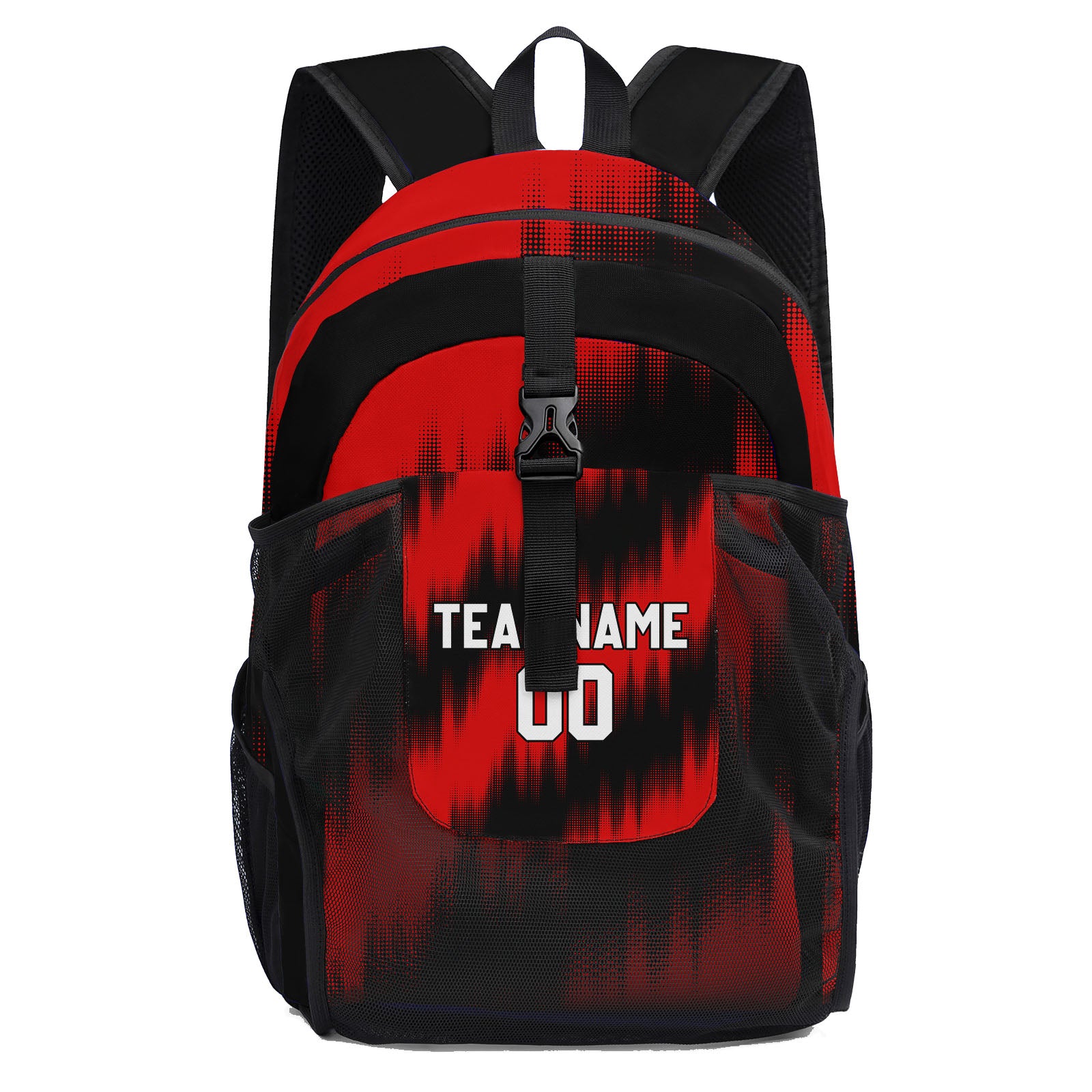 Customize Red Black White Backpacks Featuring Personalized Names, Numbers and Logos